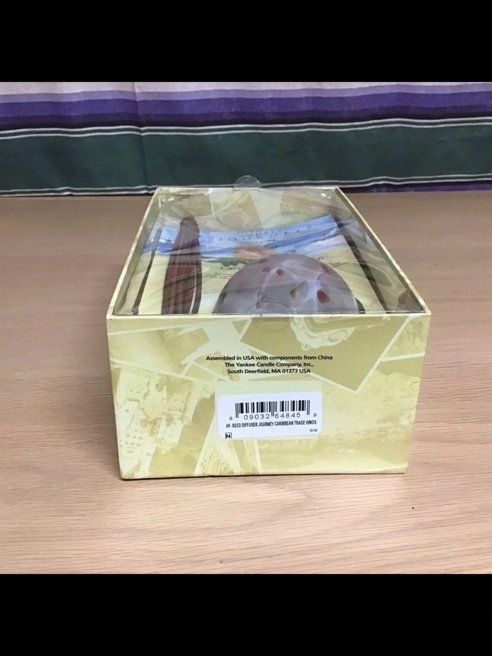 New Sealed Yankee Candle World Scents Caribbean Trade winds Reed Diffuser Glass